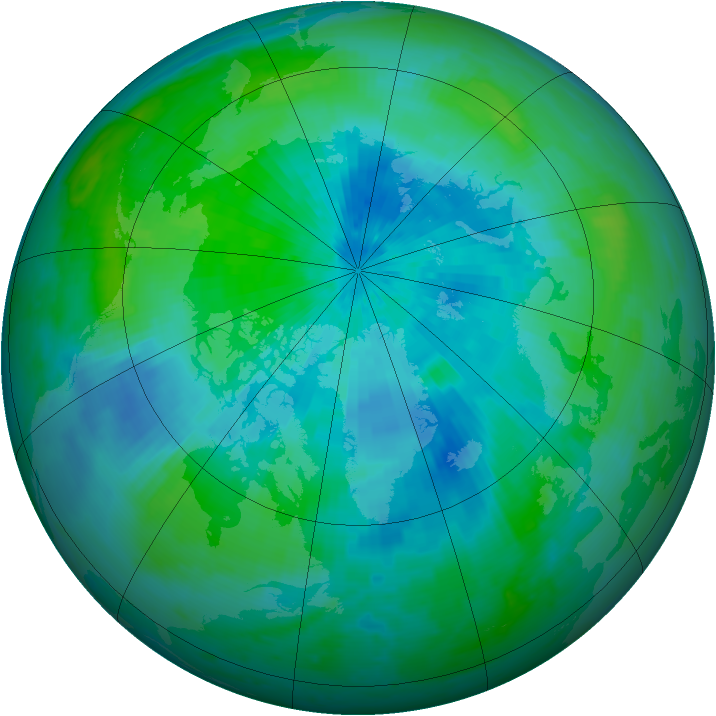 Arctic ozone map for 14 September 2000